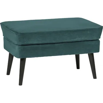 Taburet WOOOD Petrolejově modrá sametová podnožka Sanba