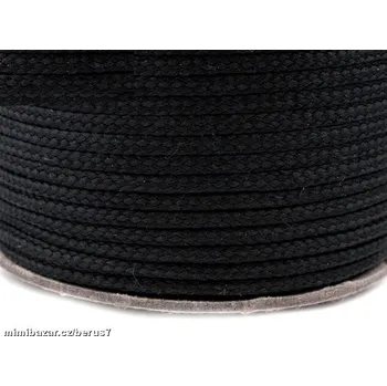 Příze Šňůra šňůry * kroucená Ø 4 mm ČERNÁ