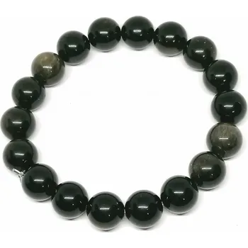 Náramek Elegantní náramek z přírodního zlatého obsidiánu – 10mm kuličky