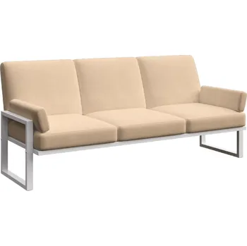 Zahradní pohovka Světle hnědá třímístná zahradní pohovka MESONICA Soledo s bílou podnoží 205 cm