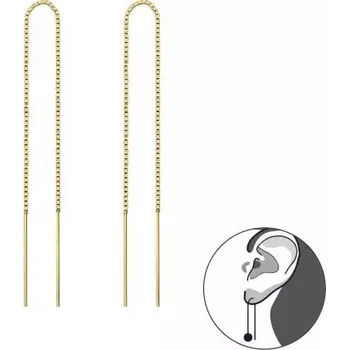 Náušnice Pozlacené provlékací řetízkové náušnice Bar Ag 925/1000