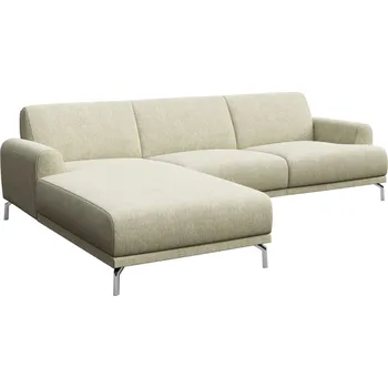 Pohovka Béžová rohová látková pohovka MESONICA Puzo, levá, 240 cm