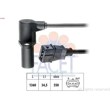 Motor automobilu Generátor impulsů, klikový hřídel FACET 9.0040