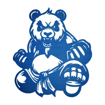 Samolepící dekorace SAMOLEPKA Panda 012 pravá Kung Fu bojovník (65 - škrábaný kov modrý) NA AUTO, NÁLEPKA, FÓLIE, POLEP, TUNING, VLASTNÍ TEXT, TISK, AUTOSAMOLEPKY.cz, POLEPY, OBRÁZEK, LOGO, SAMOLEPKY