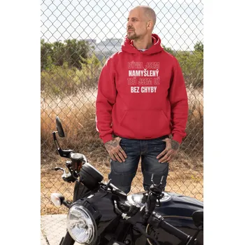 Pánská mikina Pánská mikina Jsem bez chýb Barva: Červená, Velikost: 4XL