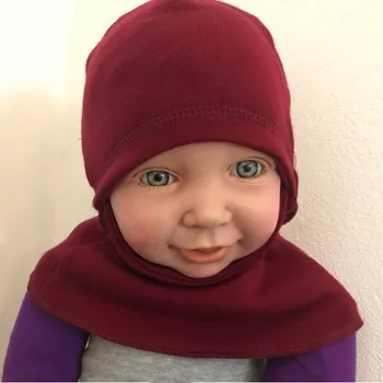 Kukla Merino kukla NINJA 2 vrstvá - Bordó, Crawler Velikost: 0-1