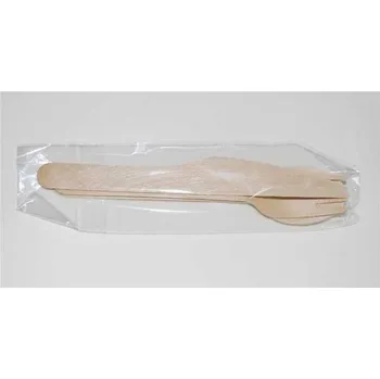 Příbor Sada dřevěná- vidlička+nůž+lžíce- v průhledném polybagu/ 50ks