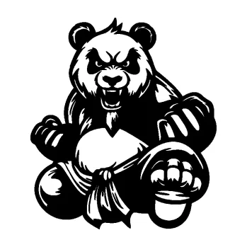 Samolepící dekorace SAMOLEPKA Panda 012 pravá Kung Fu bojovník (01 - černá) NA AUTO, NÁLEPKA, FÓLIE, POLEP, TUNING, VLASTNÍ TEXT, TISK, AUTOSAMOLEPKY.cz, POLEPY, OBRÁZEK, LOGO, SAMOLEPKY