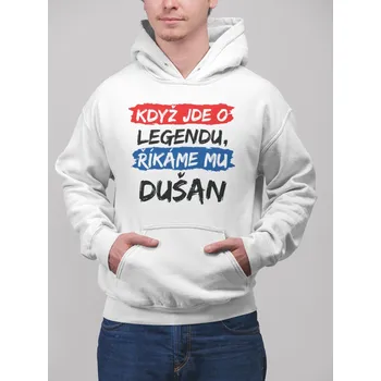 Pánská mikina Pánska mikina Dušan Barva: Bíla, Velikost: 4XL