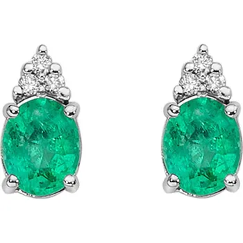 Náušnice Zlaté náušnice se smaragdem a diamanty ERD2623