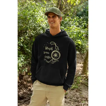 Pánská mikina Pánská mikina Najdi svou cestu Barva: Černá, Velikost: 4XL