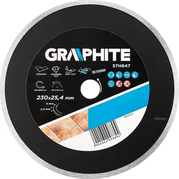 Řezný kotouč Graphite Diamantový kotouč 230 x 25.4 mm, pevný pro 59G891