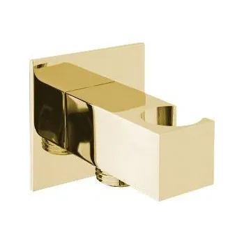 Vodovodní baterie Sapho Držák sprchy hranatý, pevný, s vyústěním, zlato SG303OR