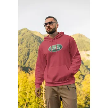 Pánská mikina Pánská mikina s logem auta Land Rover Barva: Červená, Velikost: 4XL