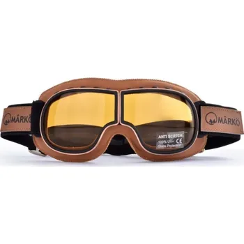 Motocyklové brýle Marko MÂRKÖ B3 retro Café Racer brýle s výměnitelnými skly hnědé