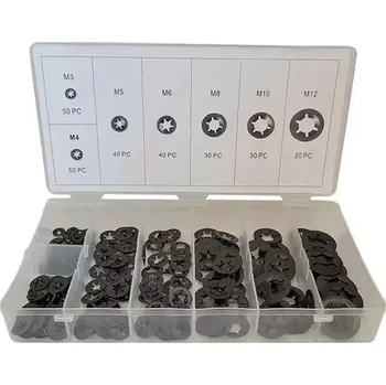 podložky pružné "Starlock", pro šrouby M3 - M12, sad 260 dílů - 100-08002