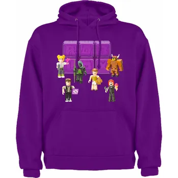 Dívčí mikina Mikina s kapucí Roblox Kostičky Barva: Fialová, Velikost: XXL, Varianta: Dospělá