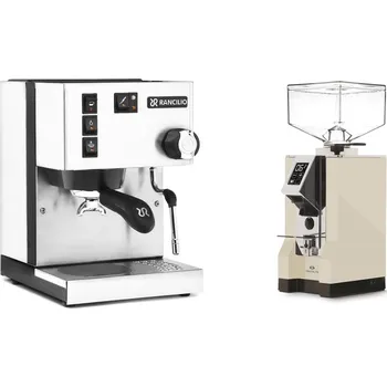 Kávovar Rancilio Silvia BC, white + Eureka Mignon Specialita, CR cream