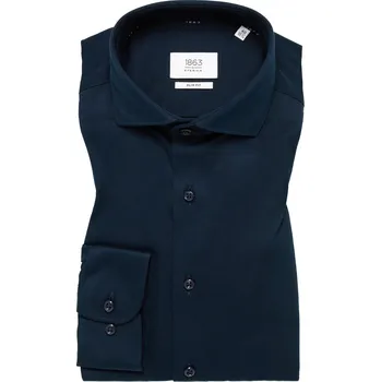 Košile Eterna Slim Fit Uni Jersey Soft tailoring navy velikost: 42, délka rukávu: dlouhý rukáv