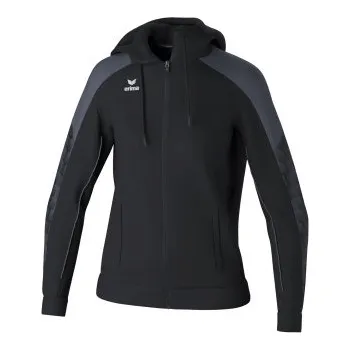 Pánská větrovka ERIMA EVO STAR TRÉNINKOVÁ BUNDA S KAPUCÍ - DÁMSKÁ - Černá, Šedá - velikost 38 eur