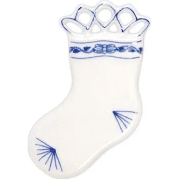 Talíř Vánoční ozdoba - ponožka CIBULÁK, modrá, Český porcelán ▪ Kč 293 ️ - Luxurytable.cz Český porcelán