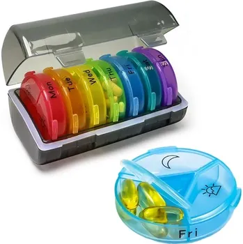 Zdravotnický materiál Týdenní organizátor tablet na 7 dní - Černá 3 mřížky