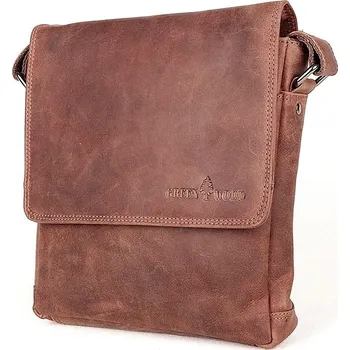 Středně velká pánská kožená crossbody taška GreenWood no. 112 hnědá