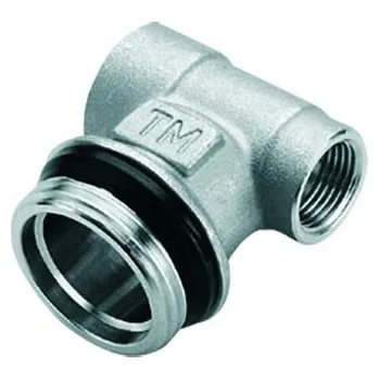 rozdělovač topení TIEMME 1" koncový kus k rozdělovači se závity 3/8" x 1/2" nikl