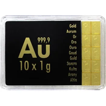 10 x 1g Combi Bar Valcambi SA Švýcarsko Investiční zlatý slitek