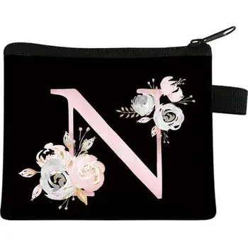 Peněženka s květinovým potiskem ve tvaru písmen - N