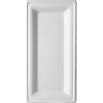 Jednorázové nádobí Talíř hranatý z cukrové třtiny 25,5x12,7cm /50ks