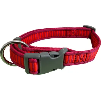 Obojek pro psa HUHUBAMBOO obojek ŽEBŘÍK popruhový 38-60 cm, fuchsie