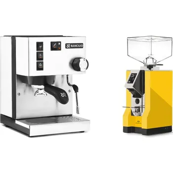 Kávovar Rancilio Silvia BC, white + Eureka Mignon Specialita, CR yellow