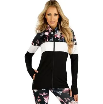 Dámská mikina Dámská mikina na zip Litex 7D135 květy černá XL