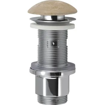 Sifon SAPHO Uzavíratelná výpust pro umyvadla BLOK, Click Clack, zátka leštěný béžový travertin 2401-901