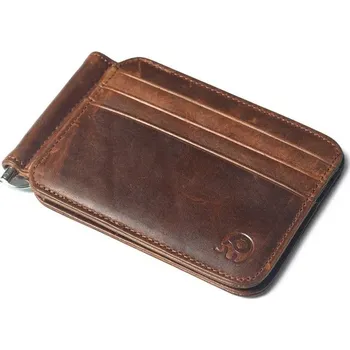 Peněženka Tenká kožená peněženka - tmavě hnědá