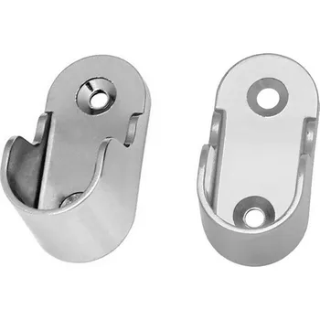 Věšák Onpira Chromový držák šatní tyče koncový / oválný [2ks] Rozměr: Ø 22 mm výška 50 mm