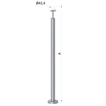 Zábradlí Nerezový sloup, vrchní kotvení, bez výplně, rohový: 90°