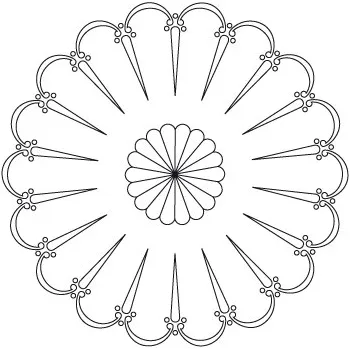 Fréza CMT Orange Tools CMT Šablona na ornamenty růžicové vzory Malý španělský vějíř 200mm CRCS-802