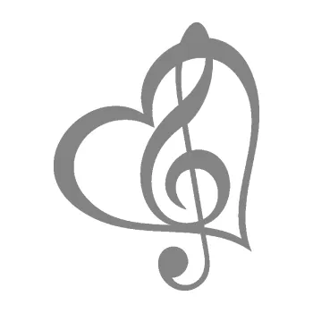 Samolepící dekorace SAMOLEPKA Houslový klíč 003 v srdíčku (17 - šedá) NA AUTO, NÁLEPKA, FÓLIE, POLEP, TUNING, VLASTNÍ TEXT, TISK, AUTOSAMOLEPKY.cz, POLEPY, OBRÁZEK, LOGO, SAMOLEPKY