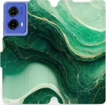 Pouzdro na mobilní telefon Flipové pouzdro Mobiwear - Motorola Moto G85 5G - VP38S Zelený mramor (Knížkové flip pouzdro, obal, kryt na mobil Motorola Moto G85 5G - VP38S Zelený mramor, materiál Umělá kůže + TPU - ochrana 360°, stojánek, silikonová vanička, magnetické zavírání)