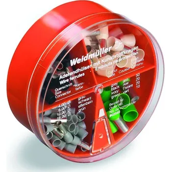 Dílna Weidmüller 9025400000 sada dutinek 4 mm², 6 mm², 10 mm², 16 mm² částečná izolace šedá, žlutá, červená, modrá 100 ks