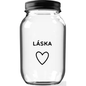 Sklenice Úklid pro klid Sklenice LÁSKA Velikost: 3,68 l, Typ písma: Tiskací