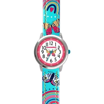 Hodinky CLOCKODILE Dětské tyrkysové dívčí dětské hodinky MOTÝL CWG5182