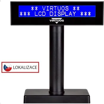 Pokladní software Virtuos LCD zákaznický displej Virtuos FL-2026MB 2x20, USB, černý