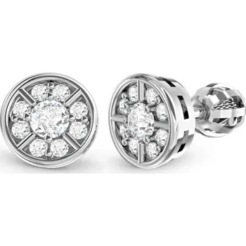 Náušnice Couple, Třpytivé peckové náušnice Adrianne, bílé zlato se zirkony, 585-66-3-0374.1B00.0.00.001.05