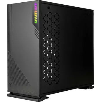 PC skříň IN WIN skříň 103 Black, Midi Tower, průhledný bok, bez zdroje