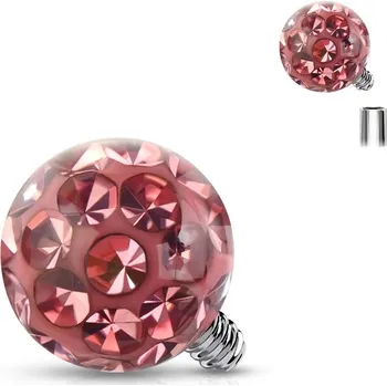 Piercing Šperky4U Náhradní kulička TITAN 3mm, závit 1,2 mm, barva růžová - TIT1117P-03