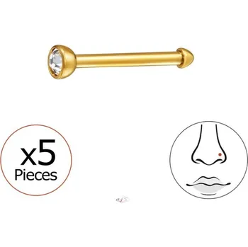 Piercing All4Silver Náušnice piercing do nosu zlatý S2990