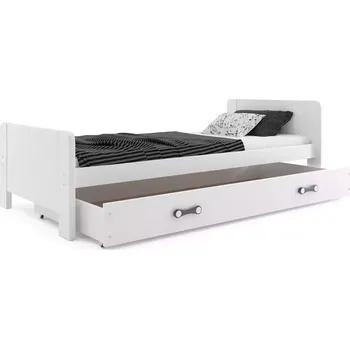 Postel BMS GROUP Dětská postel DAREK - 1 osoba, 80x200 s úložným prostorem s matrací – Bílá, Bílá